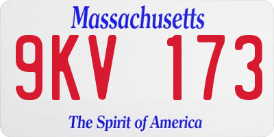 MA license plate 9KV173