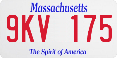MA license plate 9KV175