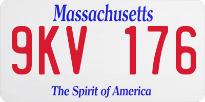 MA license plate 9KV176