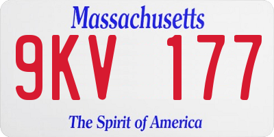 MA license plate 9KV177