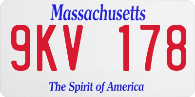 MA license plate 9KV178