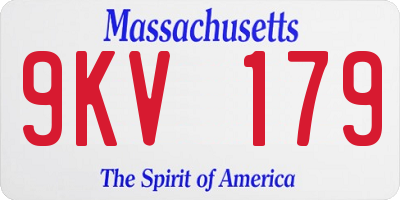 MA license plate 9KV179