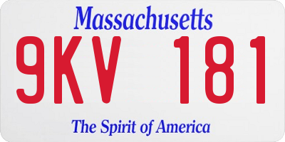 MA license plate 9KV181