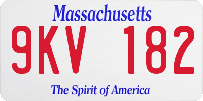 MA license plate 9KV182