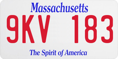 MA license plate 9KV183