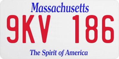 MA license plate 9KV186