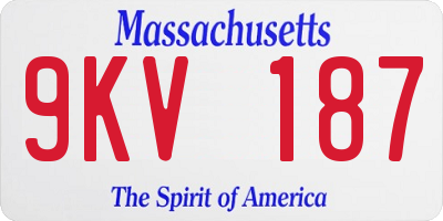 MA license plate 9KV187