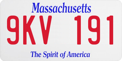 MA license plate 9KV191