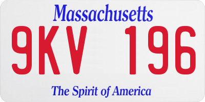 MA license plate 9KV196