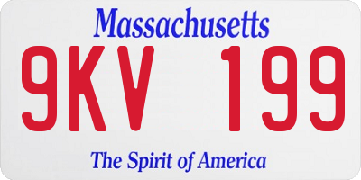 MA license plate 9KV199