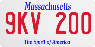 MA license plate 9KV200