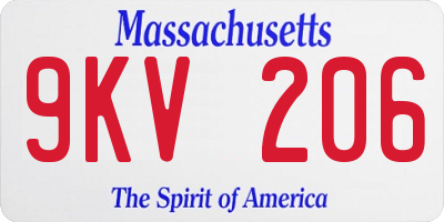 MA license plate 9KV206