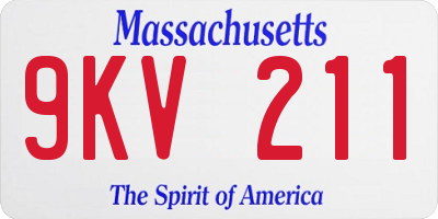 MA license plate 9KV211