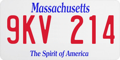 MA license plate 9KV214
