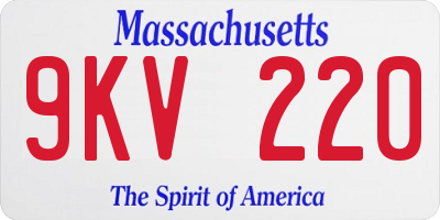 MA license plate 9KV220