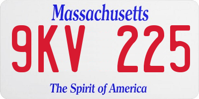 MA license plate 9KV225