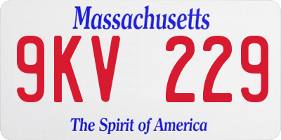 MA license plate 9KV229
