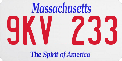 MA license plate 9KV233