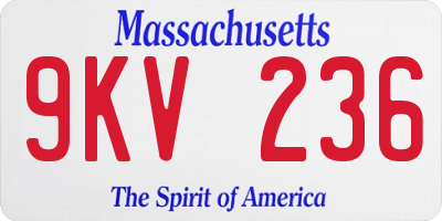 MA license plate 9KV236