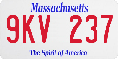 MA license plate 9KV237