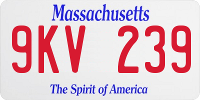 MA license plate 9KV239