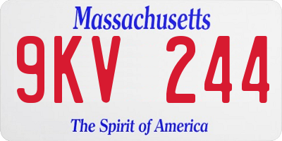 MA license plate 9KV244