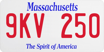MA license plate 9KV250