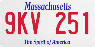 MA license plate 9KV251