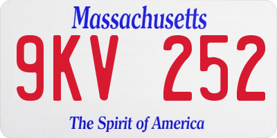 MA license plate 9KV252
