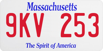 MA license plate 9KV253