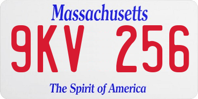 MA license plate 9KV256