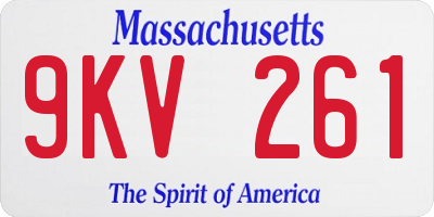 MA license plate 9KV261