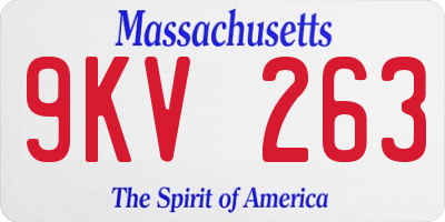 MA license plate 9KV263