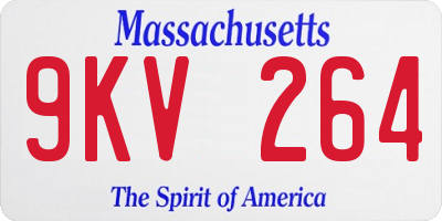 MA license plate 9KV264