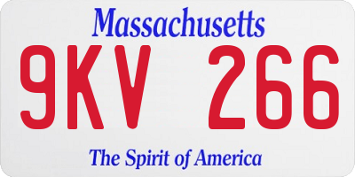 MA license plate 9KV266