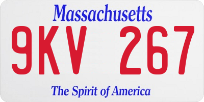 MA license plate 9KV267