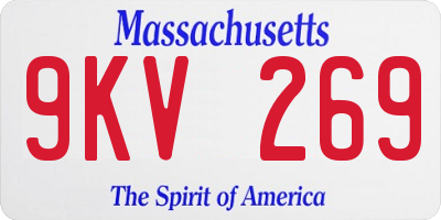 MA license plate 9KV269