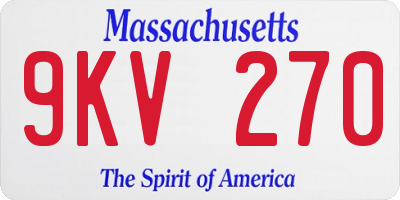 MA license plate 9KV270