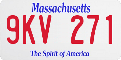 MA license plate 9KV271