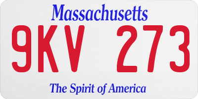 MA license plate 9KV273