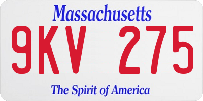MA license plate 9KV275
