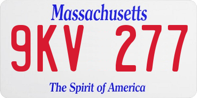 MA license plate 9KV277