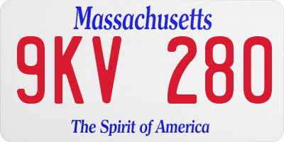 MA license plate 9KV280