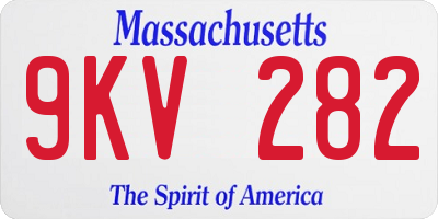 MA license plate 9KV282