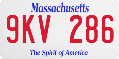 MA license plate 9KV286