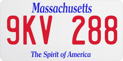 MA license plate 9KV288