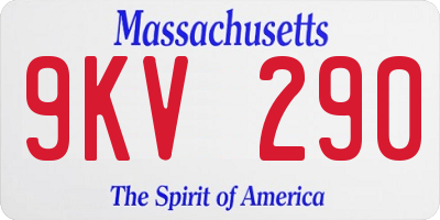 MA license plate 9KV290
