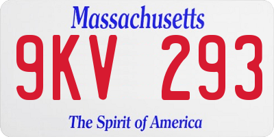 MA license plate 9KV293