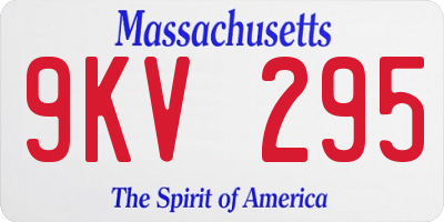 MA license plate 9KV295