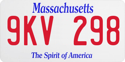 MA license plate 9KV298